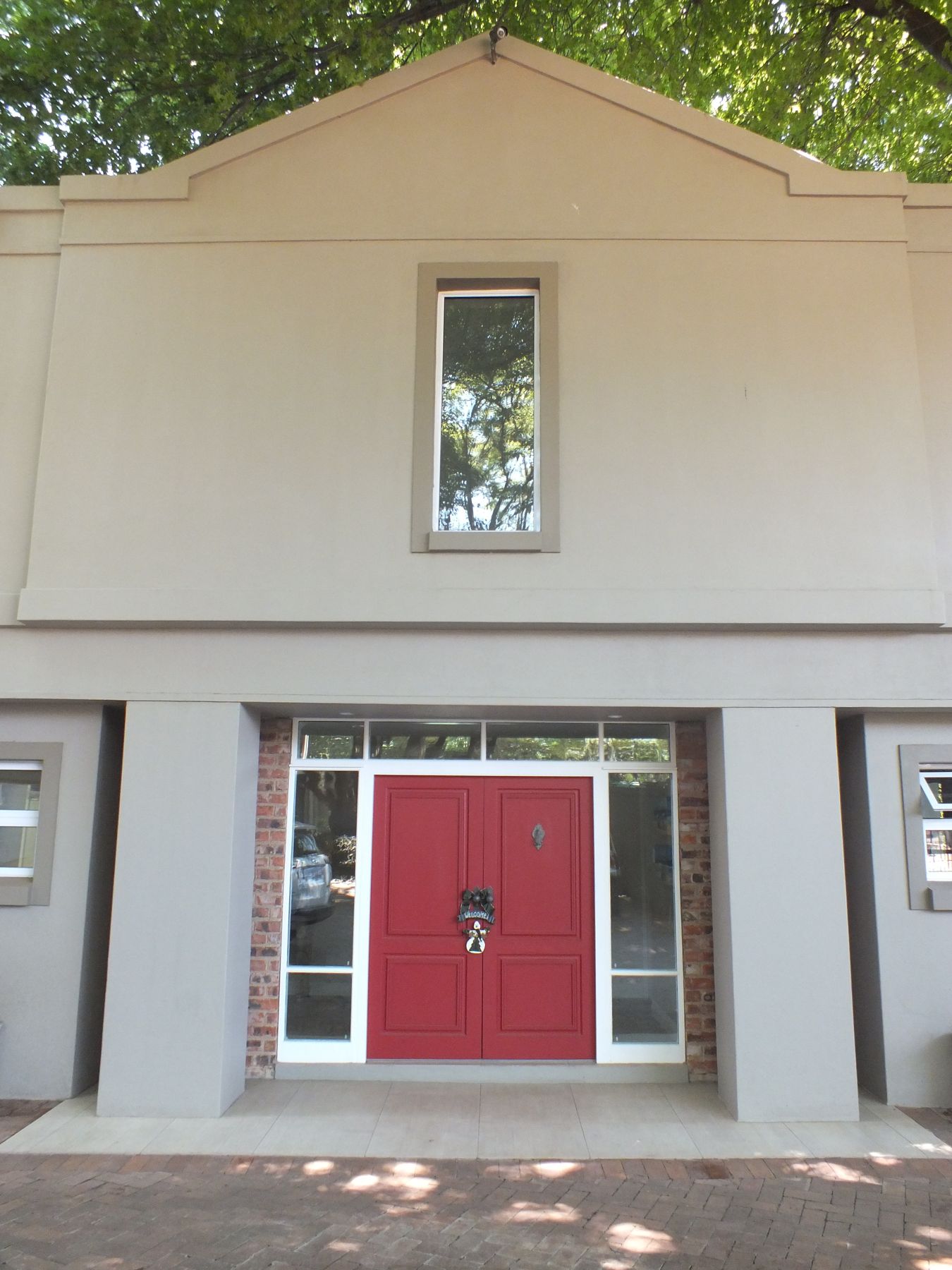 Entrance portico and new front door — House in Atholl