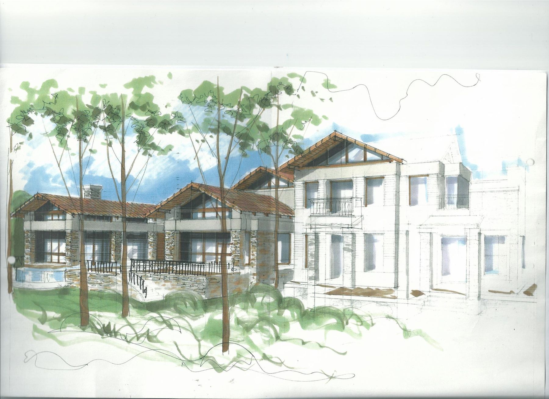 Hand-drawn artist's impression of the first Blair Atholl house by Debby Searle