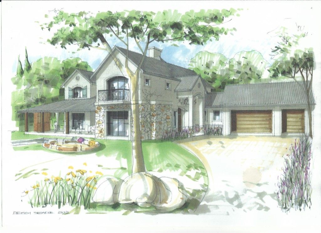 Hand-drawn artist's impression of the Northcliff house by Debby Searle